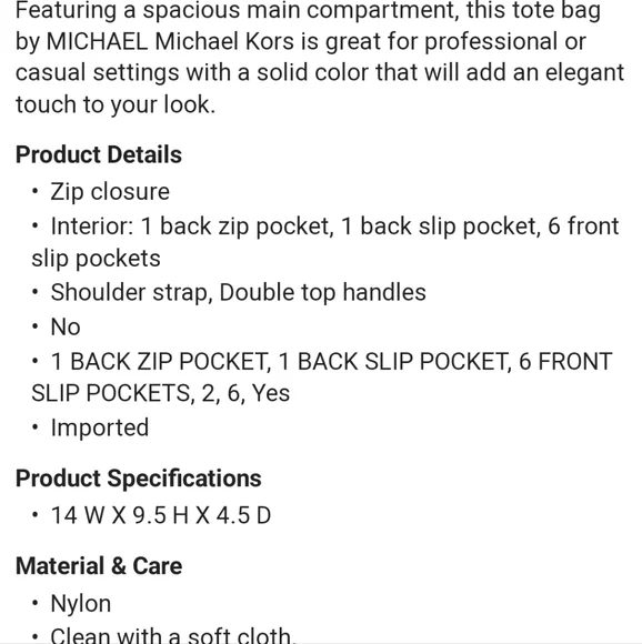 Michael Kors Eva Sm Top Zip Tote- NWT - Picture 3 of 3